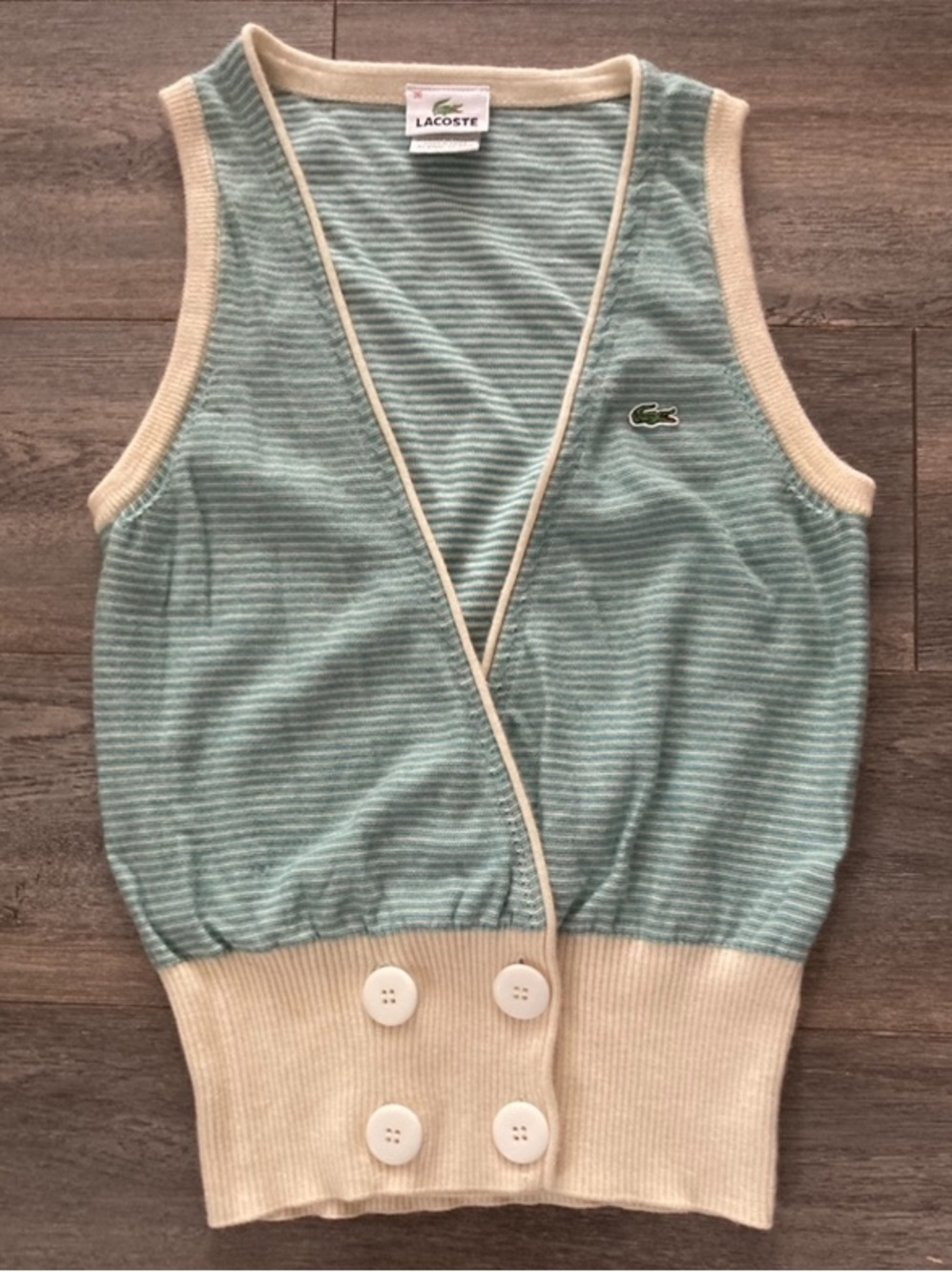 😱 Vintage Rare Lacoste Striped Knit Vest